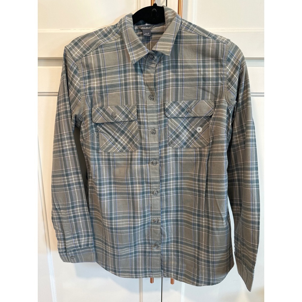 Eddie Bauer Women's Plaid Flannel Shirt Long Sleeve Button Down Size Small NWT